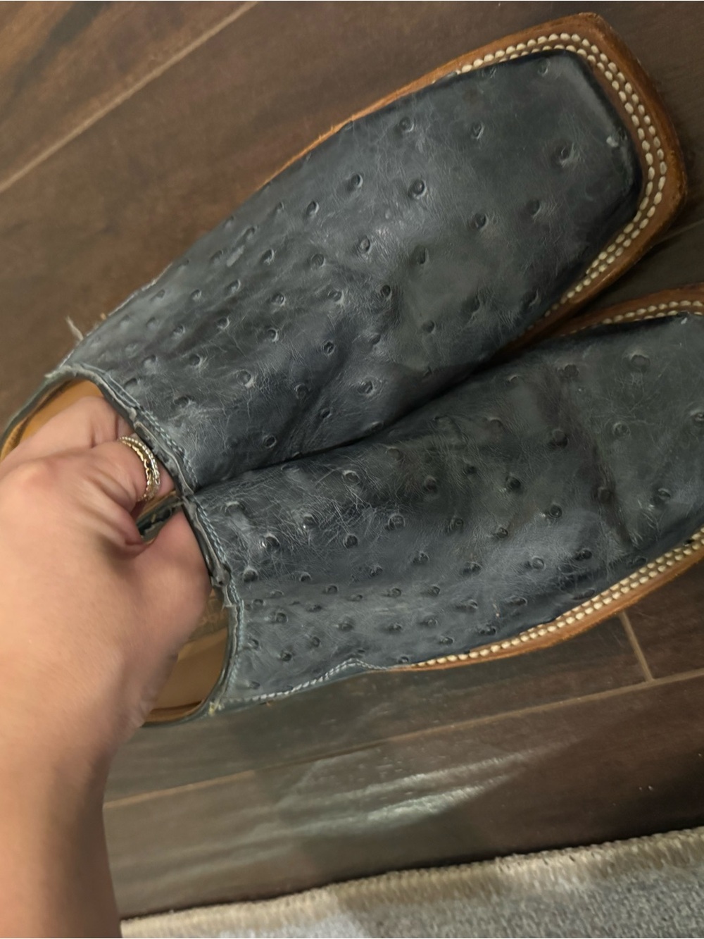 Women’s Lucchese Ostrich Mule Booties